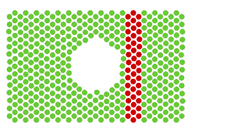 Marker atoms in a deforming crystal